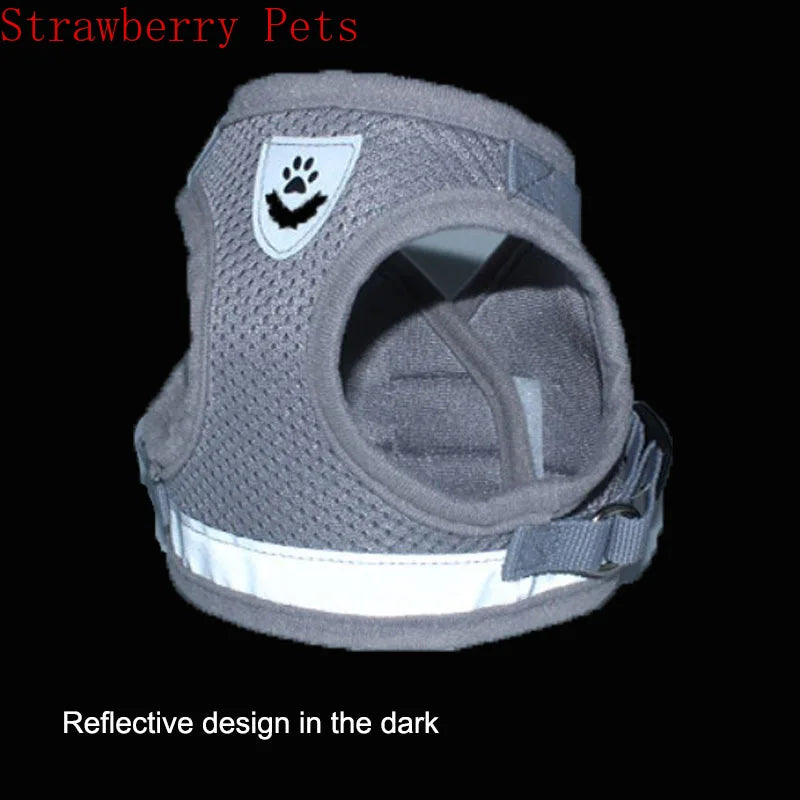 Mesh Reflective Pet Dog Collar Leash Dog Harness Leash Set for Small Medium Large Dogs Nylon Puppy Dogs Cats Harness Leash Nice