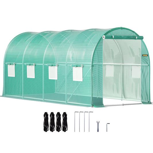Walk-In Tunnel Greenhouse Galvanized Frame & Waterproof Cover 15X7X7/10X7X7/20X10X7/12X7X7 Ft Greenhouses & Cold Frames