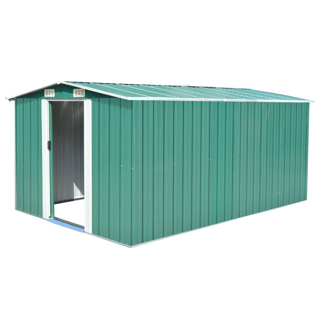 Garden Shed Gray Galvanized Steel 101.2 X 154.3 X 71.3 In