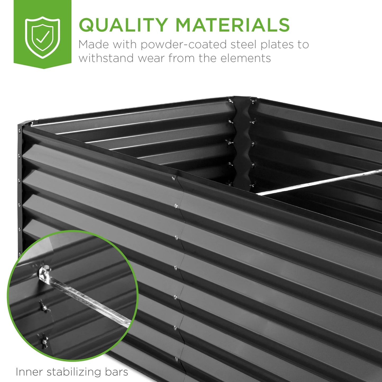 6X3X2Ft Outdoor Metal Raised Garden Bed, Planter Box for Vegetables, Flowers, Herbs - Gray