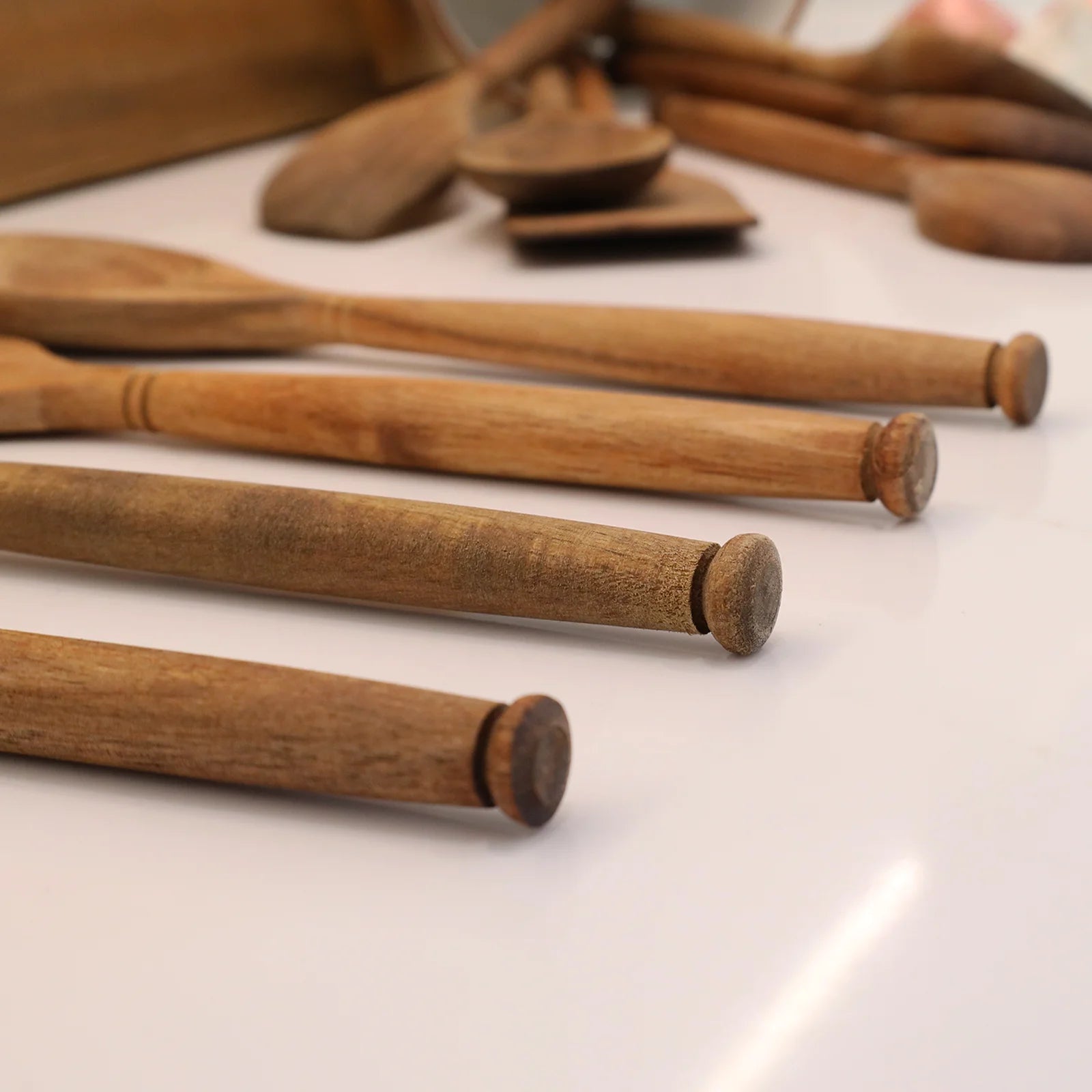1Pc Solid Acacia Wooden Corner Spoon Kitchen Utensils Cooking Baking Home Essentials 11.5 Inch