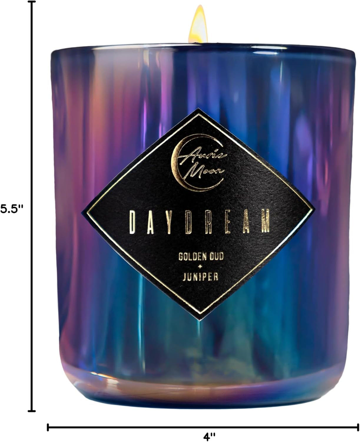 | Golden Oud + Juniper Scented Luxury Soy Coconut Candle for Women | Slow 70+ Hour Burn | Wood Crackling Wicks | 12 Oz Premium Glass | Hand-Poured in California