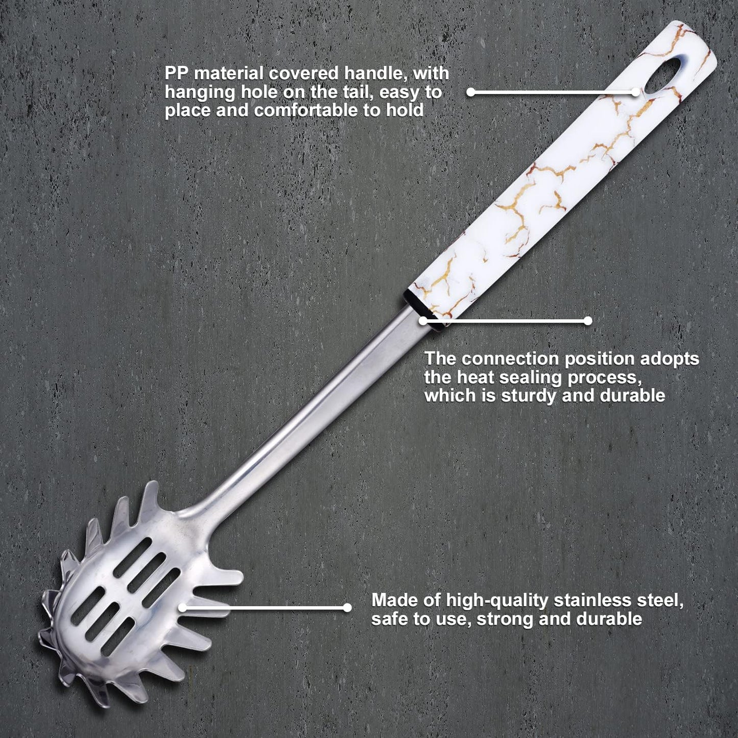 Stainless Steel Kitchen Utensil Set - 11 Cooking Utensils - Nonstick Kitchen Utensils Cookware Set White…