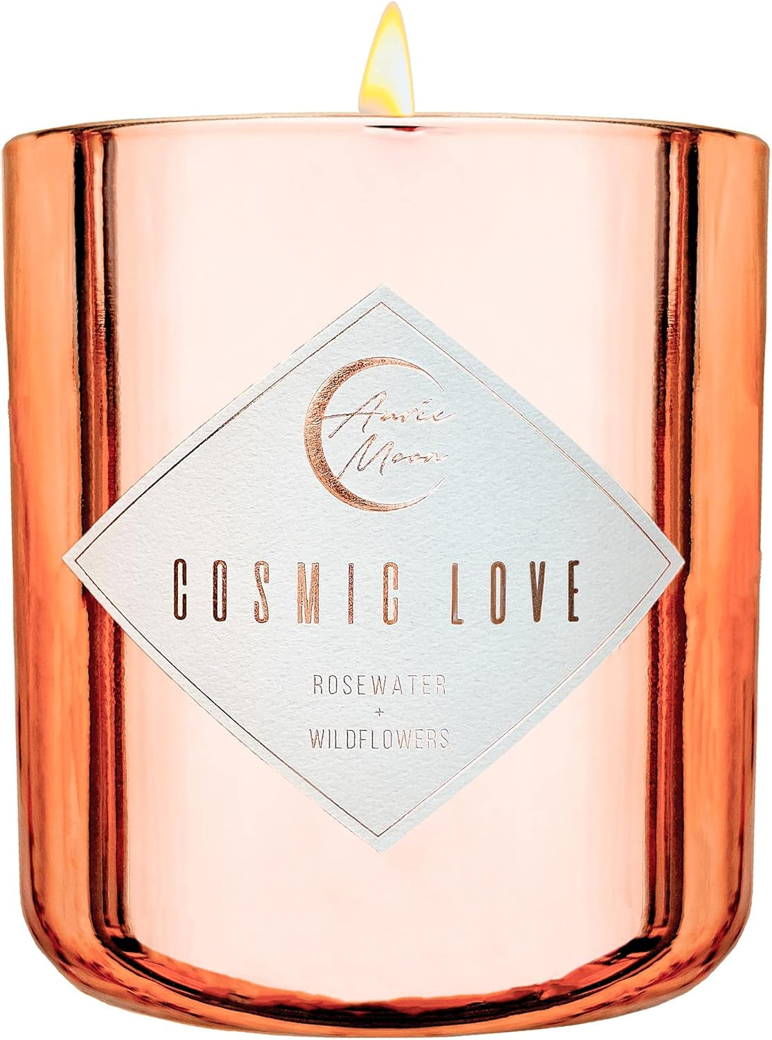 | Rosewater + Wildflowers Scented Luxury Soy Coconut Candle for Women | Slow 70+ Hour Burn | Wood Crackling Wicks | 12 Oz Premium Glass | Hand-Poured in California