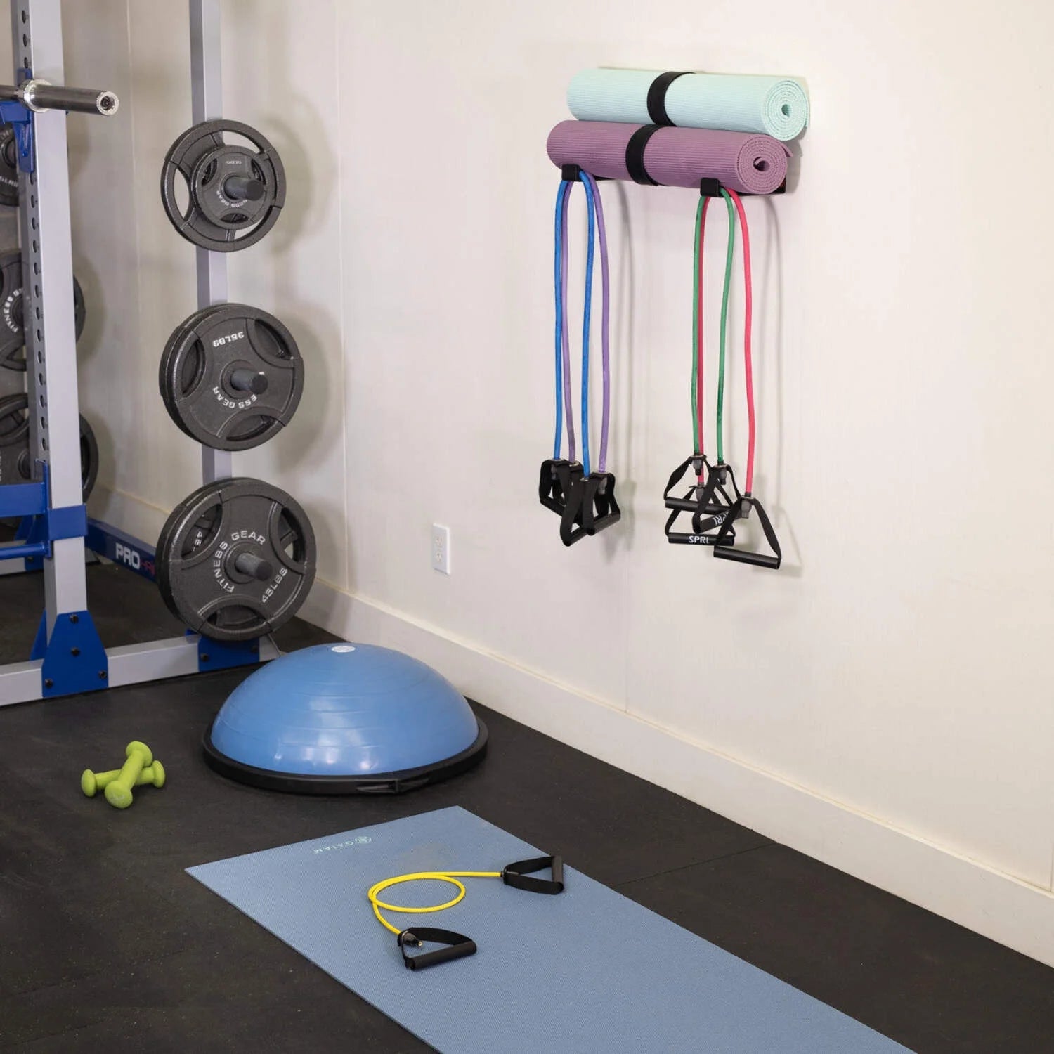 Yoga Mat Storage Rack – Yoga Mat Holder Wall Mount for Foam Rollers, Resistance Bands, Fitness Accessories, Home Gym Organizer, Holds up to 30 Lbs