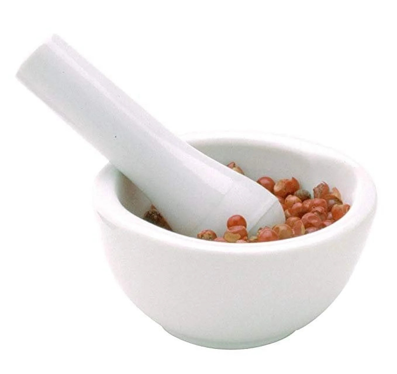 White Ceramic Mini Mortar and Pestle 2 Oz