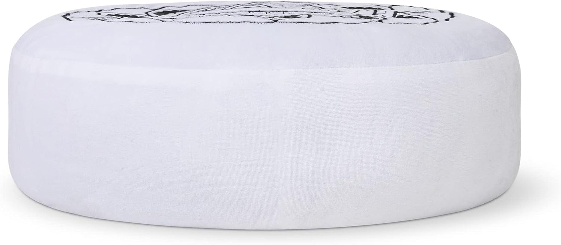 Meditation Cushion Meditation Pillow Seat round Buckwheat Artisan Cushions Casual Seating Studio Floor Cushion for Sitting on Floor or Meditation Chair for Kids & Adults(White)
