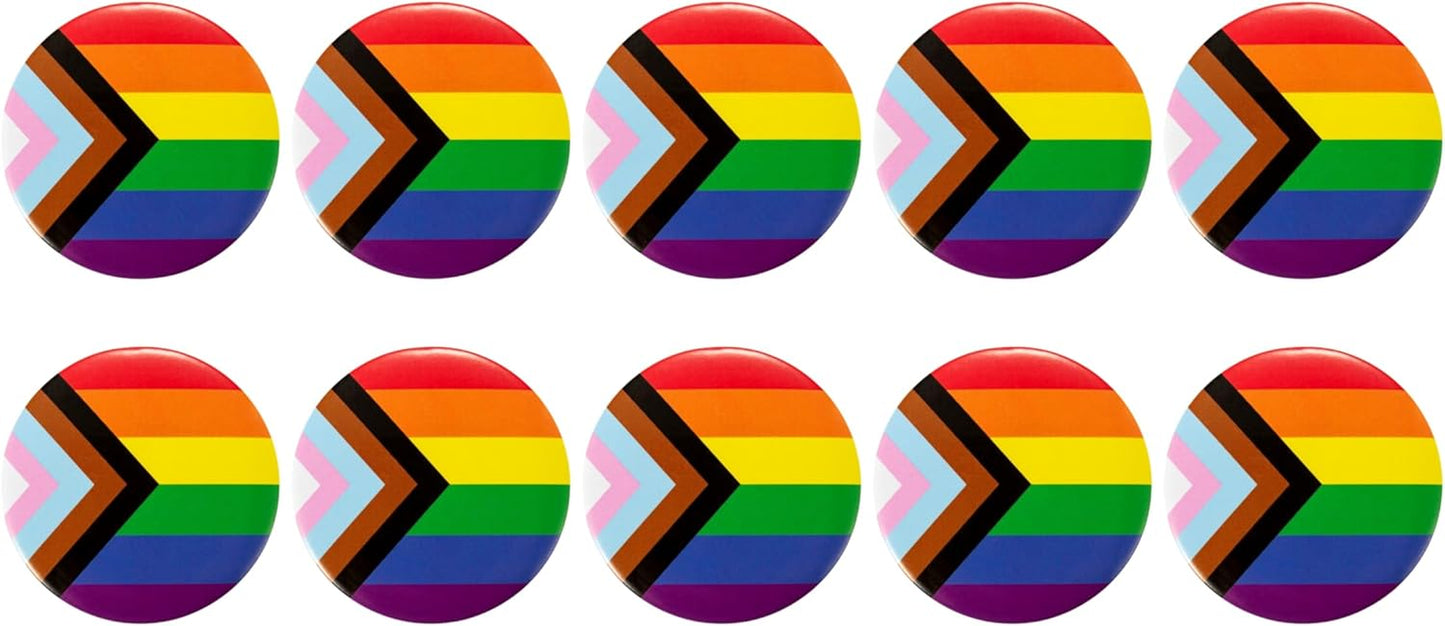 10/25/50Pcs Gay Pride Rainbow Round/Pronoun Button Pin - Perfect for LGBTQ Accessories, Gay Stuff, Pride Parades, LGBTQ Events, Pride Month, Promotional Events and Gift-Giving