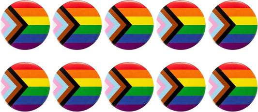 10/25/50Pcs Gay Pride Rainbow Round/Pronoun Button Pin - Perfect for LGBTQ Accessories, Gay Stuff, Pride Parades, LGBTQ Events, Pride Month, Promotional Events and Gift-Giving