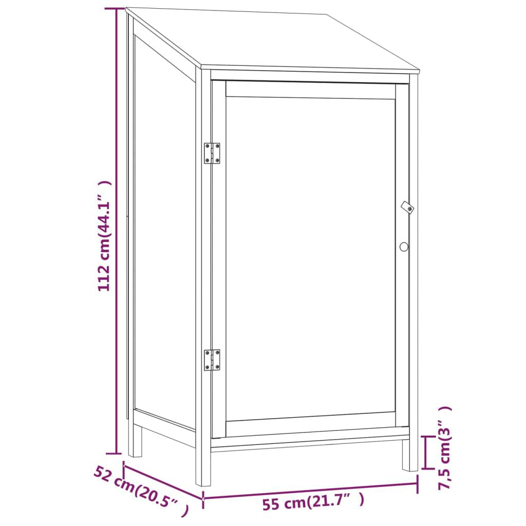 Garden Shed Anthracite Solid Fir Wood Compact Garden Shed