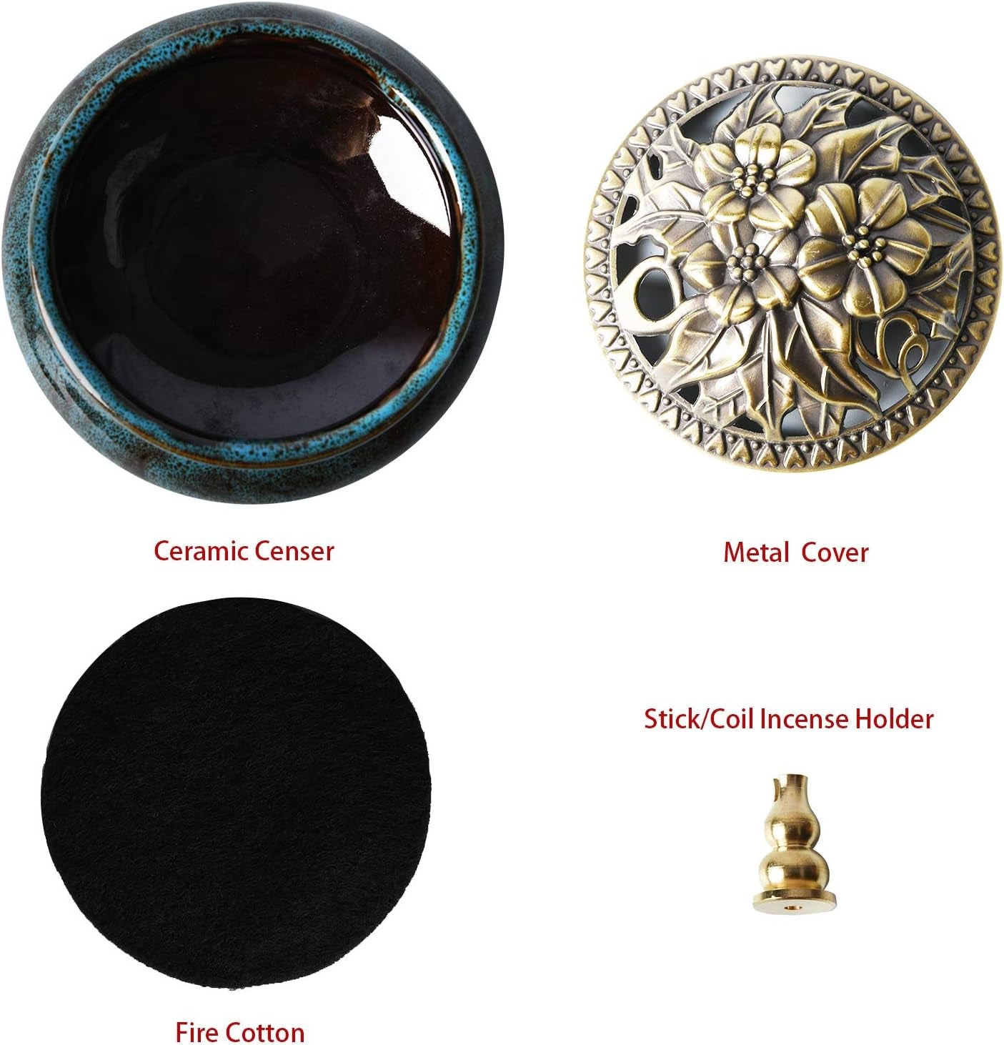 Ceramic Home Decoration Incense Sticks or Cones Burner Porcelain Incense Holder
