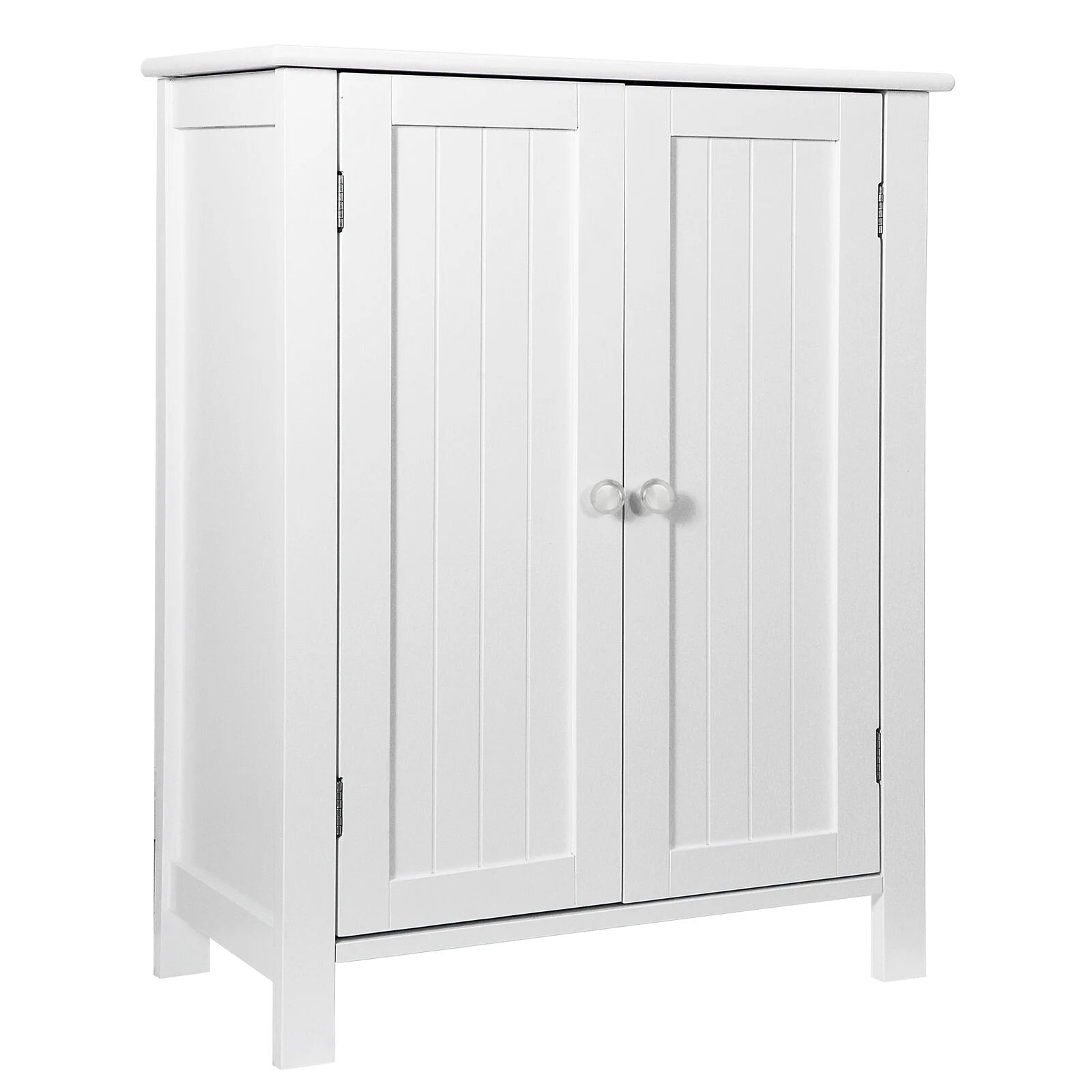White Wooden Bathroom Floor Cabinet Storage Cupboard 3 Shelves save Space