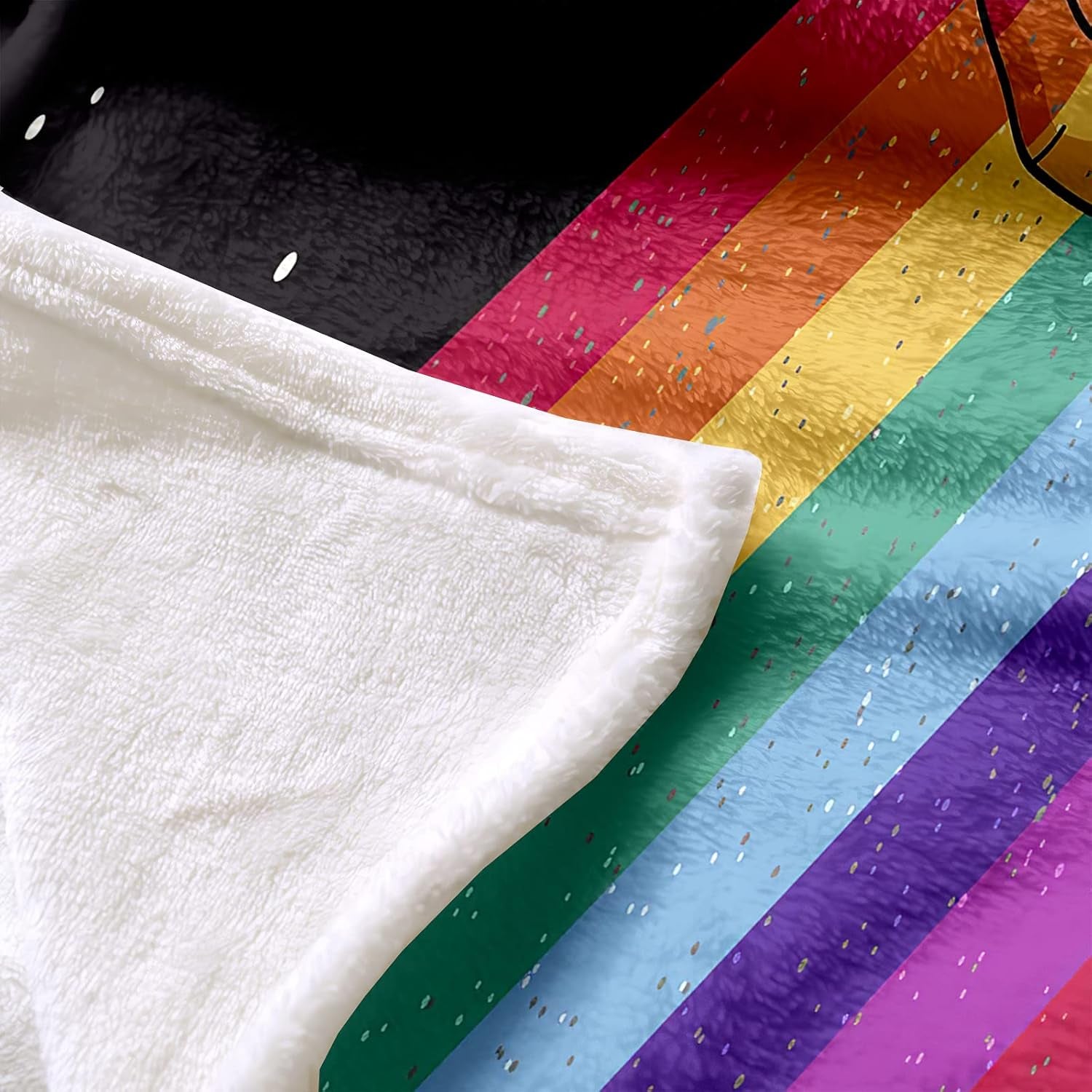 Rainbow Flag Throw Blanket Galaxy Blanket Flag Flannel Fleece Throws Rainbow Blanket Soft Fuzzy Lightweight Blanket for Sofa Bedroom Couch (Throw(50"X60"), Rainbow)