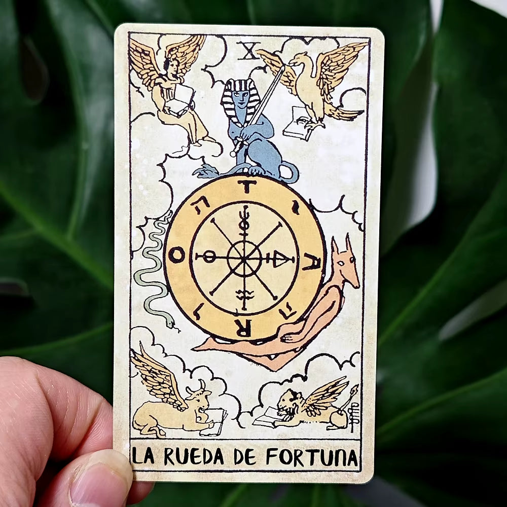 Vintage Tarot Deck Spanish Edition 10.3*6Cm 78 Pcs Tarot Cards Based on Rider Waite System Espanol
