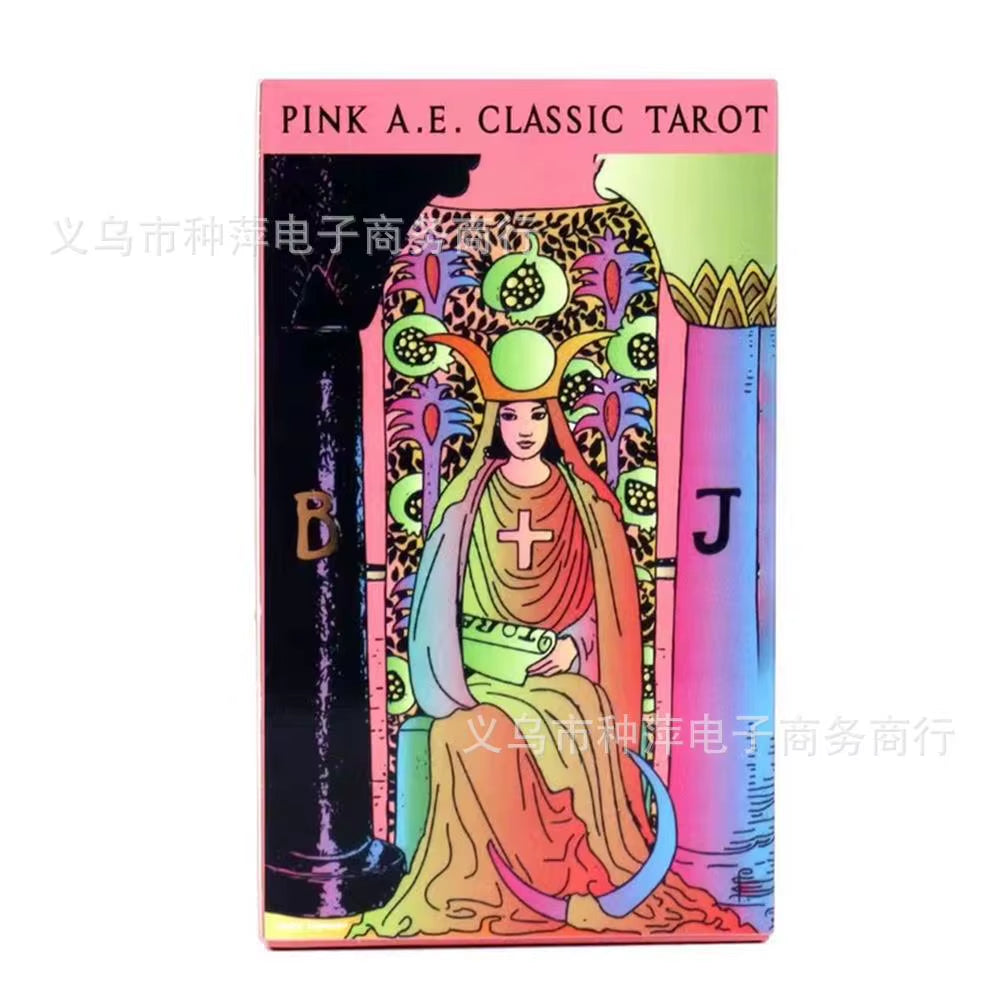 Pink Classic Tarot Decks Divination Personal Use Tarot Deck Full English Version Oracles Deck for Girl Board Game