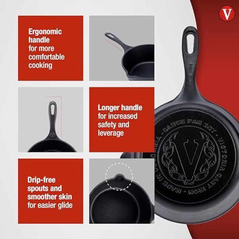 Cast Iron Saucepan, Cast Iron Melting Pot, Made in Colombia, 2QT