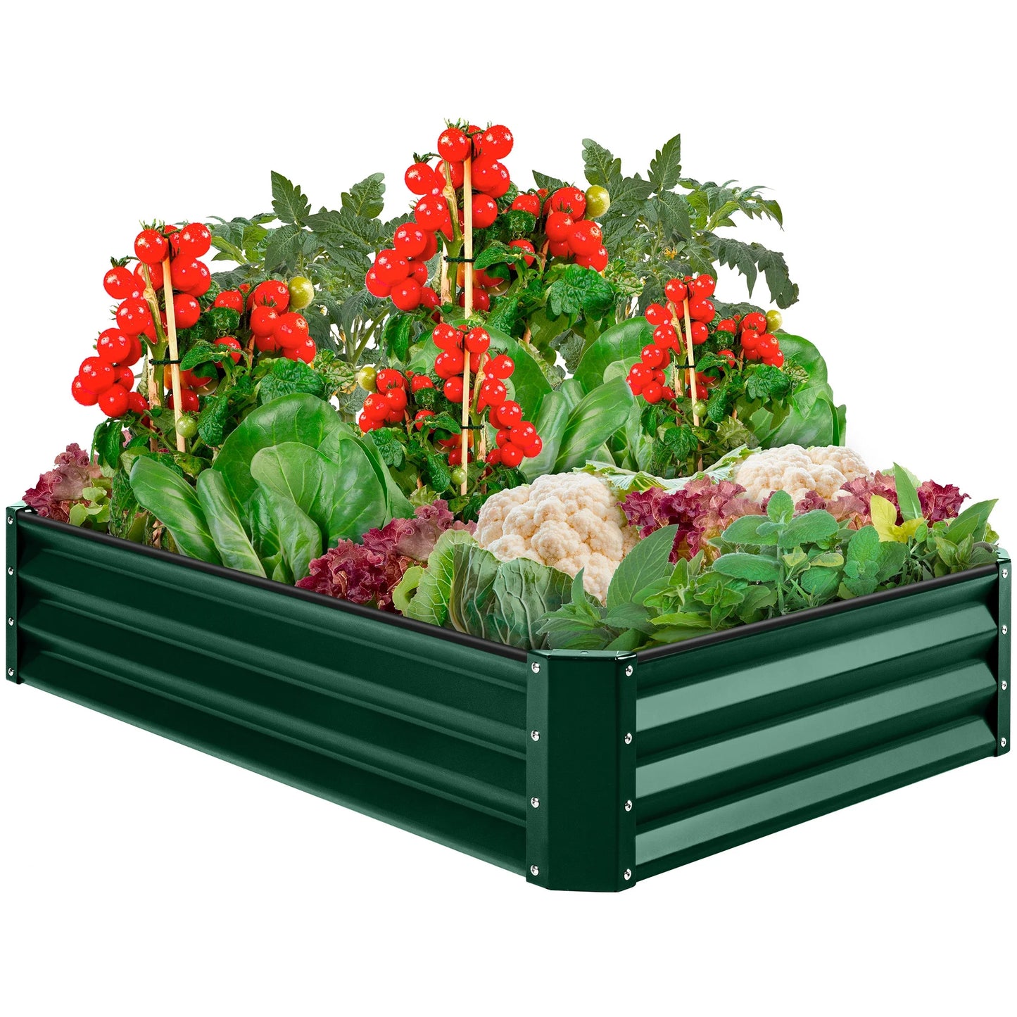 6X3X1Ft Outdoor Metal Raised Garden Bed for Vegetables, Flowers, Herbs, Plants - Dark Green