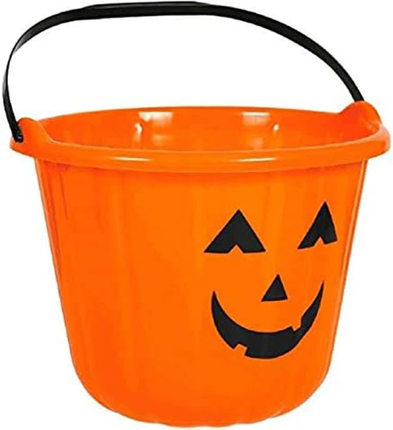 Forum Novelties Sweet Treats Halloween Pumpkin Bucket Orange Party Favor, Plastic, 6" X 8"