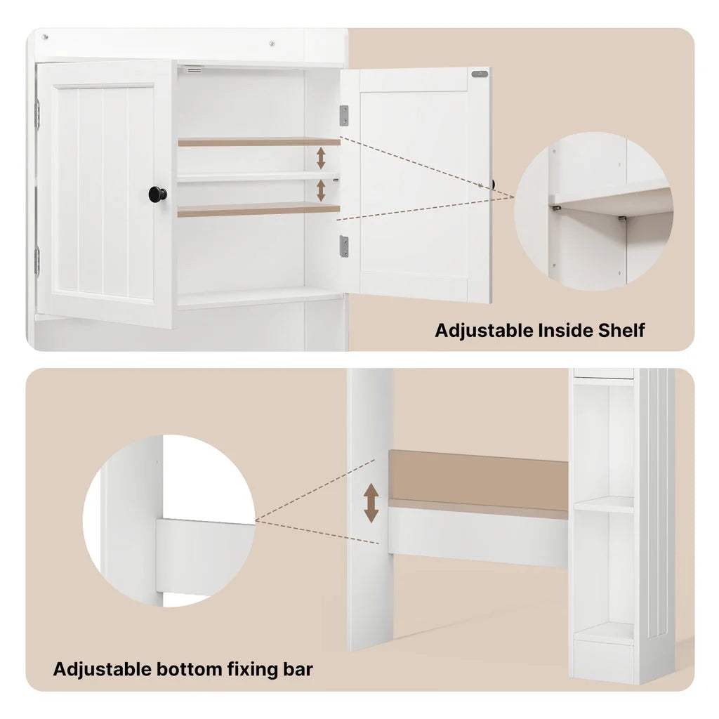 over the Toilet Storage Cabinet, Bathroom Shelf over Toilet, Bathroom Storage Cabinet Organizer - White