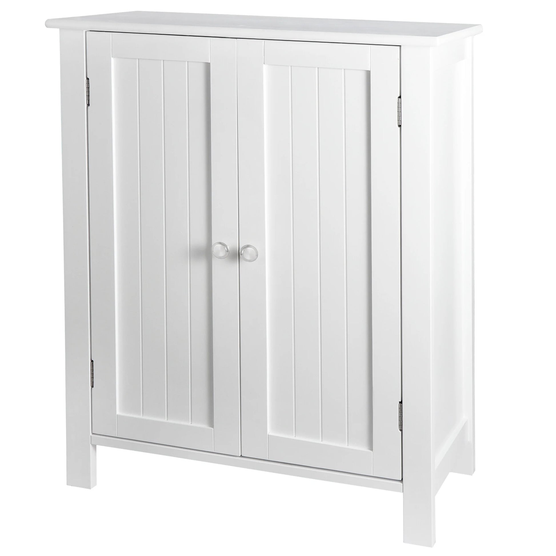 White Wooden Bathroom Floor Cabinet Storage Cupboard 3 Shelves save Space