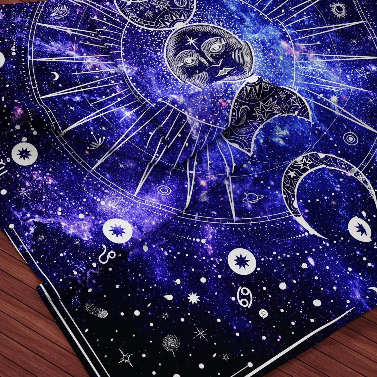 Space Tapestry Wall Hanging Sun Moon Stars Space Psychedelic Tapestries Wall Tapestry for Bedroom Aesthetic Home Wall Dorm Décor