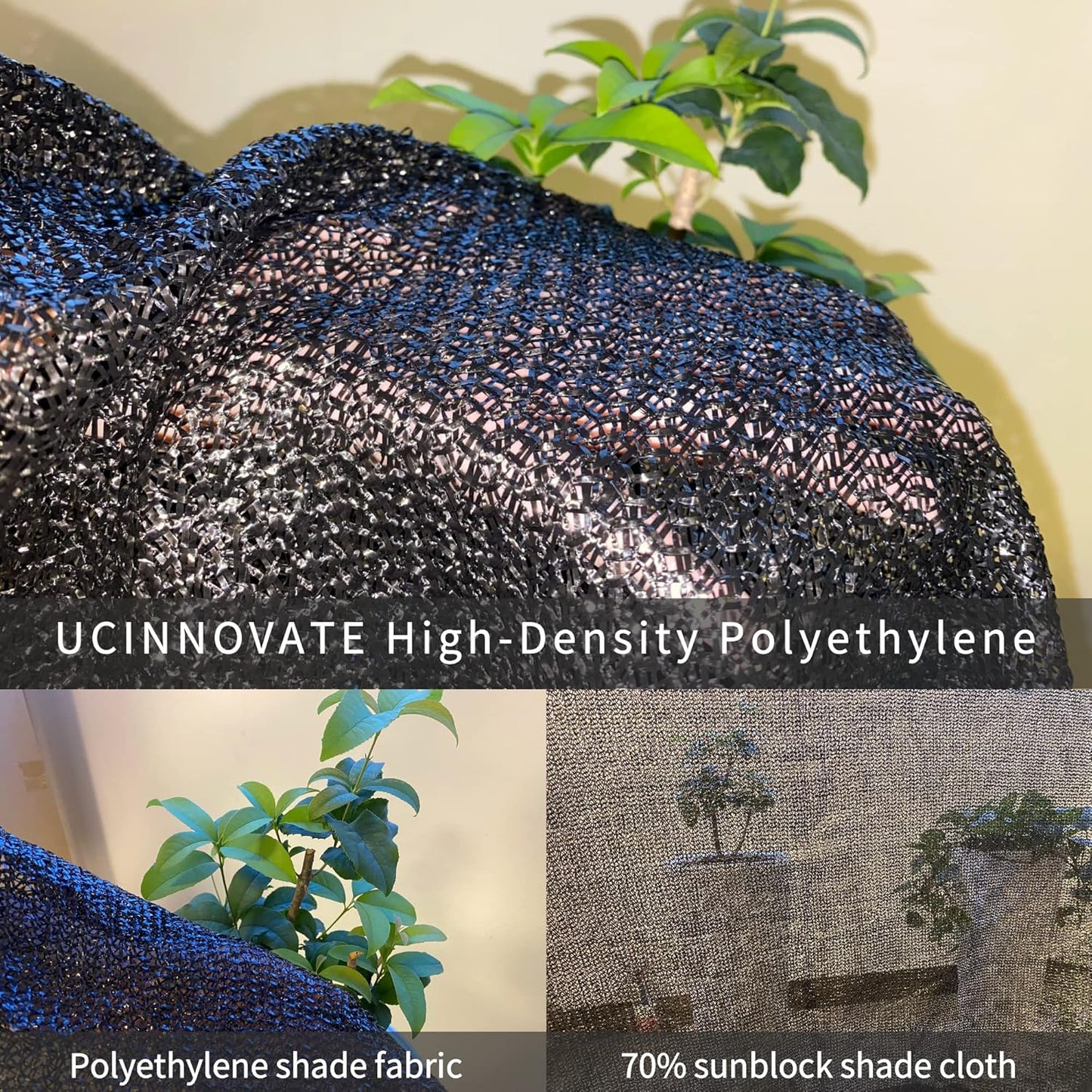 Sunblock Shade Cloth 70% Shade Net Greenhouse Covers 10Ft X 10Ft Fabric Mesh Tarp Sunshade Sunscreen UV Resistant Netting with Grommets for Garden Patio Lawn Plant Parking Yard or Kennel