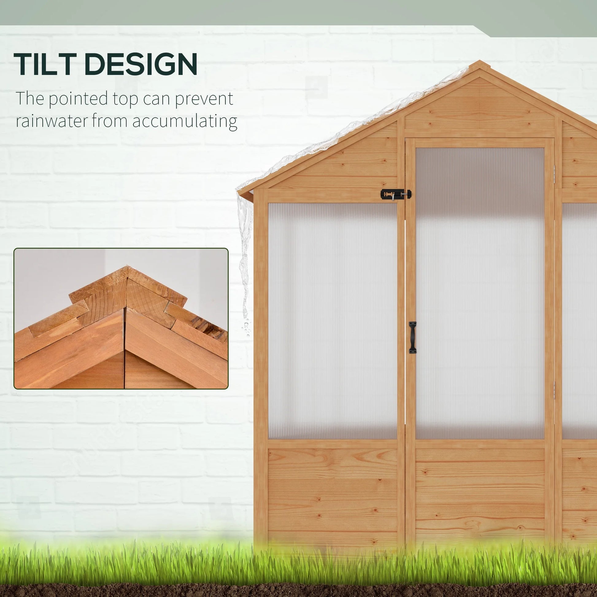 6' X 4' X 7' Walk-In Polycarbonate Greenhouse, Lockable Door