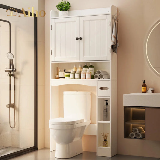 over the Toilet Storage Cabinet, Bathroom Shelf over Toilet, Bathroom Storage Cabinet Organizer - White