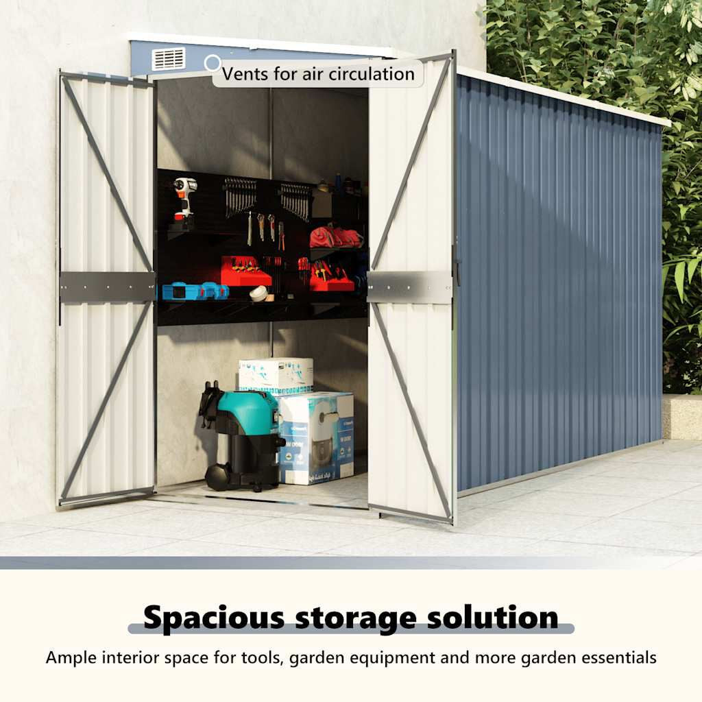 Garden Shed Grey Galvanized Steel Large Garden Shed Rectangular