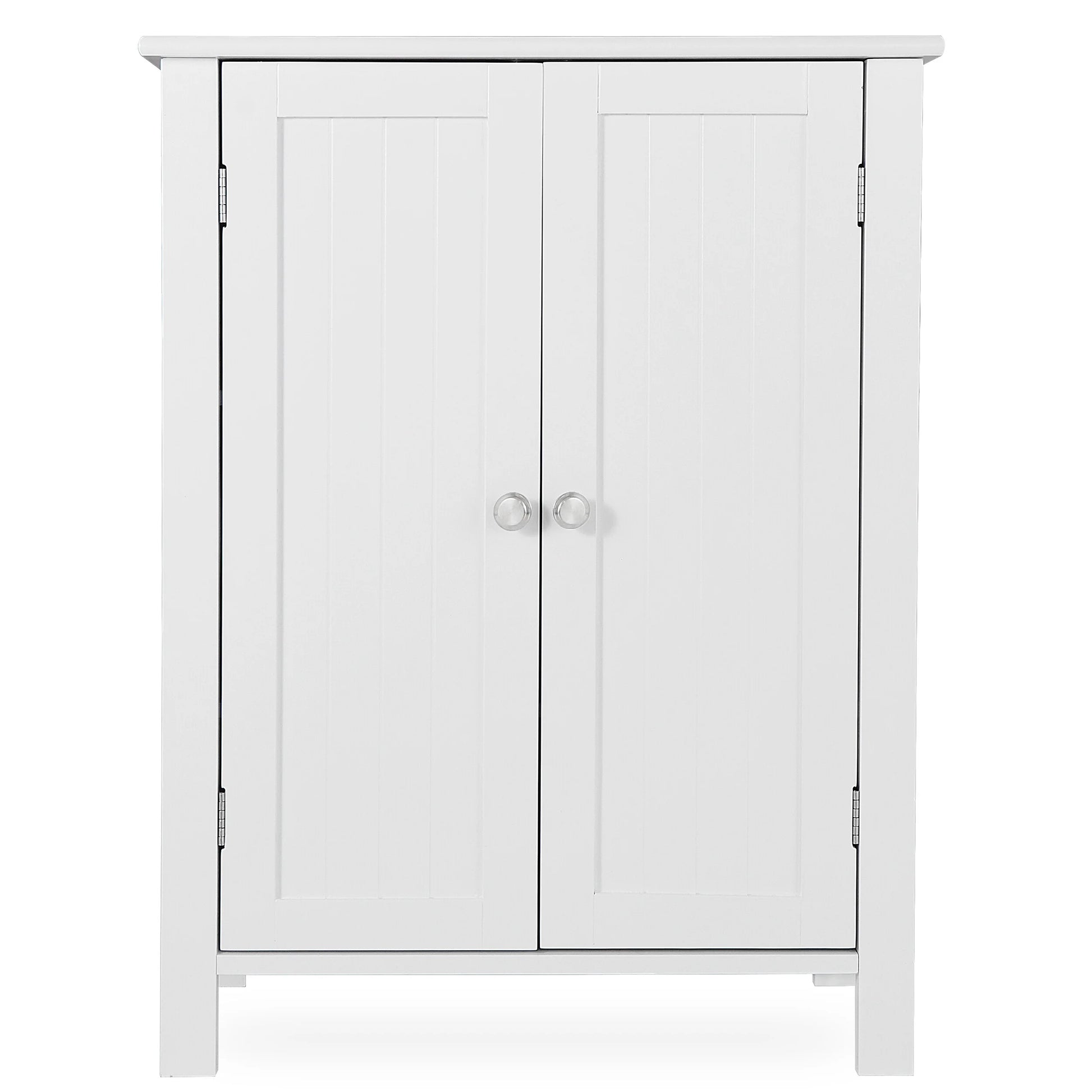 White Wooden Bathroom Floor Cabinet Storage Cupboard 3 Shelves save Space