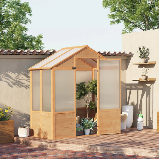6' X 4' X 7' Walk-In Polycarbonate Greenhouse, Lockable Door