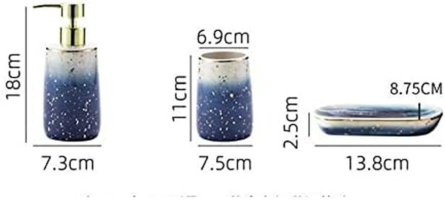 Bathroom Accessories Set,4 Pcs Marble Pattern Bathroom Sets Accessories with Soap Dispenser, Toothbrush Holder, Bathroom Tumbler, Soap Dish for Birthday Gift, Housewarming Gift, Home Decoration (H)