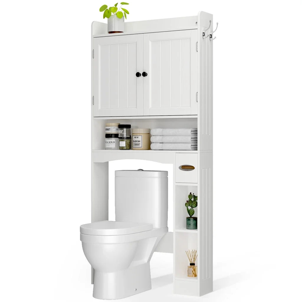 over the Toilet Storage Cabinet, Bathroom Shelf over Toilet, Bathroom Storage Cabinet Organizer - White