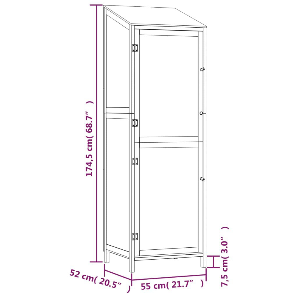 Garden Shed Anthracite Solid Fir Wood Medium Garden Shed