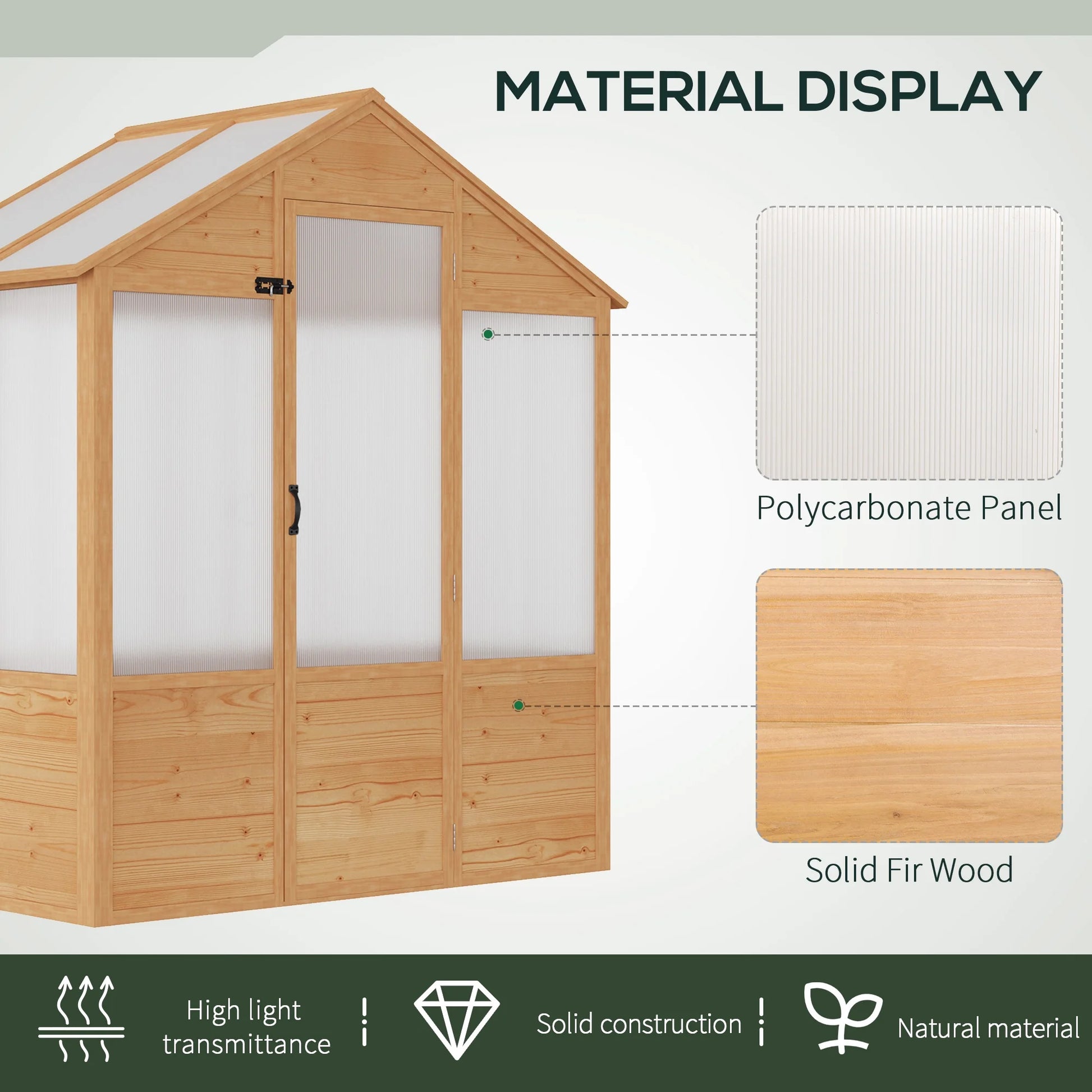 6' X 4' X 7' Walk-In Polycarbonate Greenhouse, Lockable Door