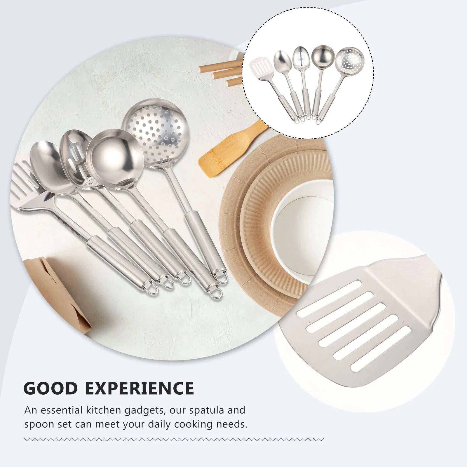 1 Set Kitchen Utensils Stainless Steel Kitchen Utensils Metal Cooking Utensils Small Cooking Utensils