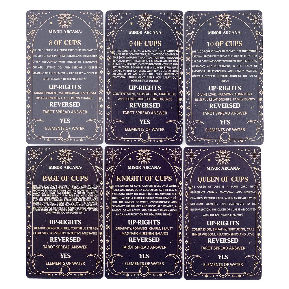 Meaning Tarot Cards 78 Cards Deck English Visions Divination Edition Board Game for Beginners Pocket Size Tarot Learning Deck