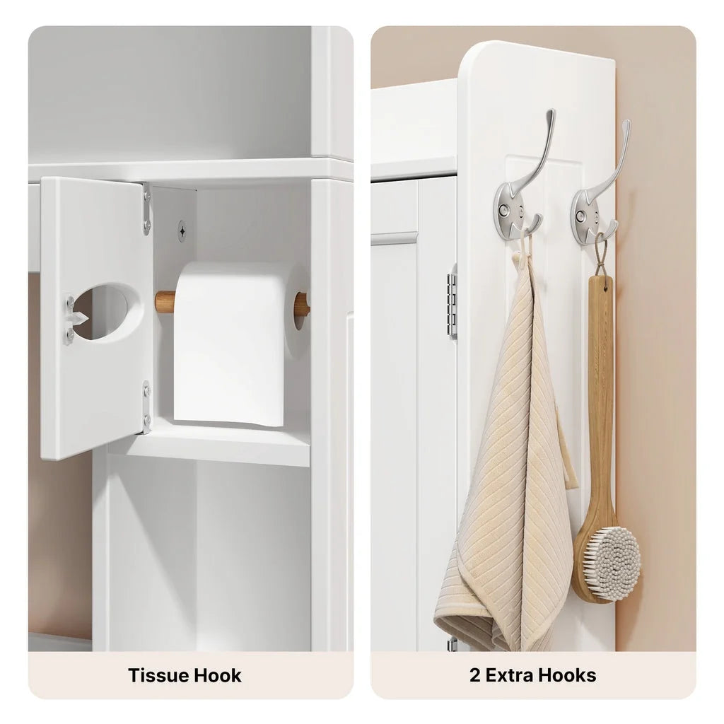 over the Toilet Storage Cabinet, Bathroom Shelf over Toilet, Bathroom Storage Cabinet Organizer - White