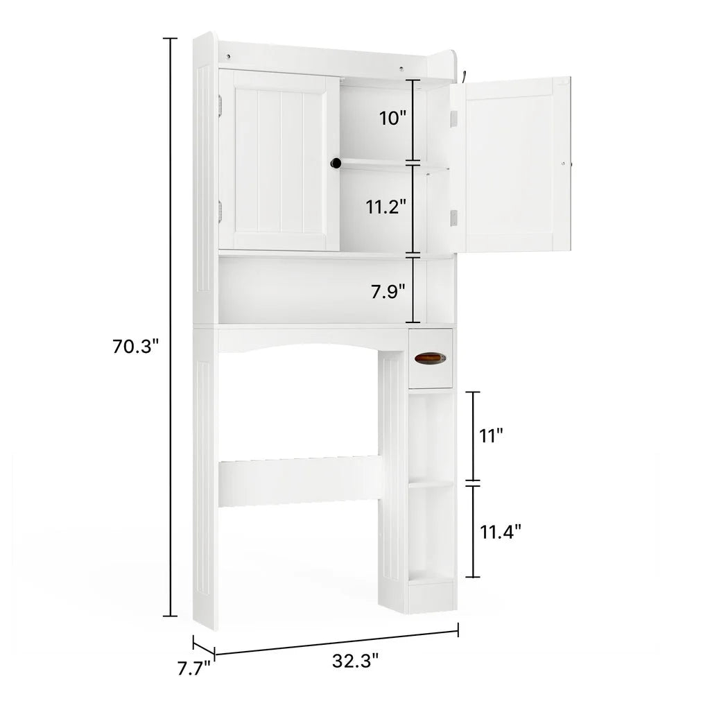 over the Toilet Storage Cabinet, Bathroom Shelf over Toilet, Bathroom Storage Cabinet Organizer - White