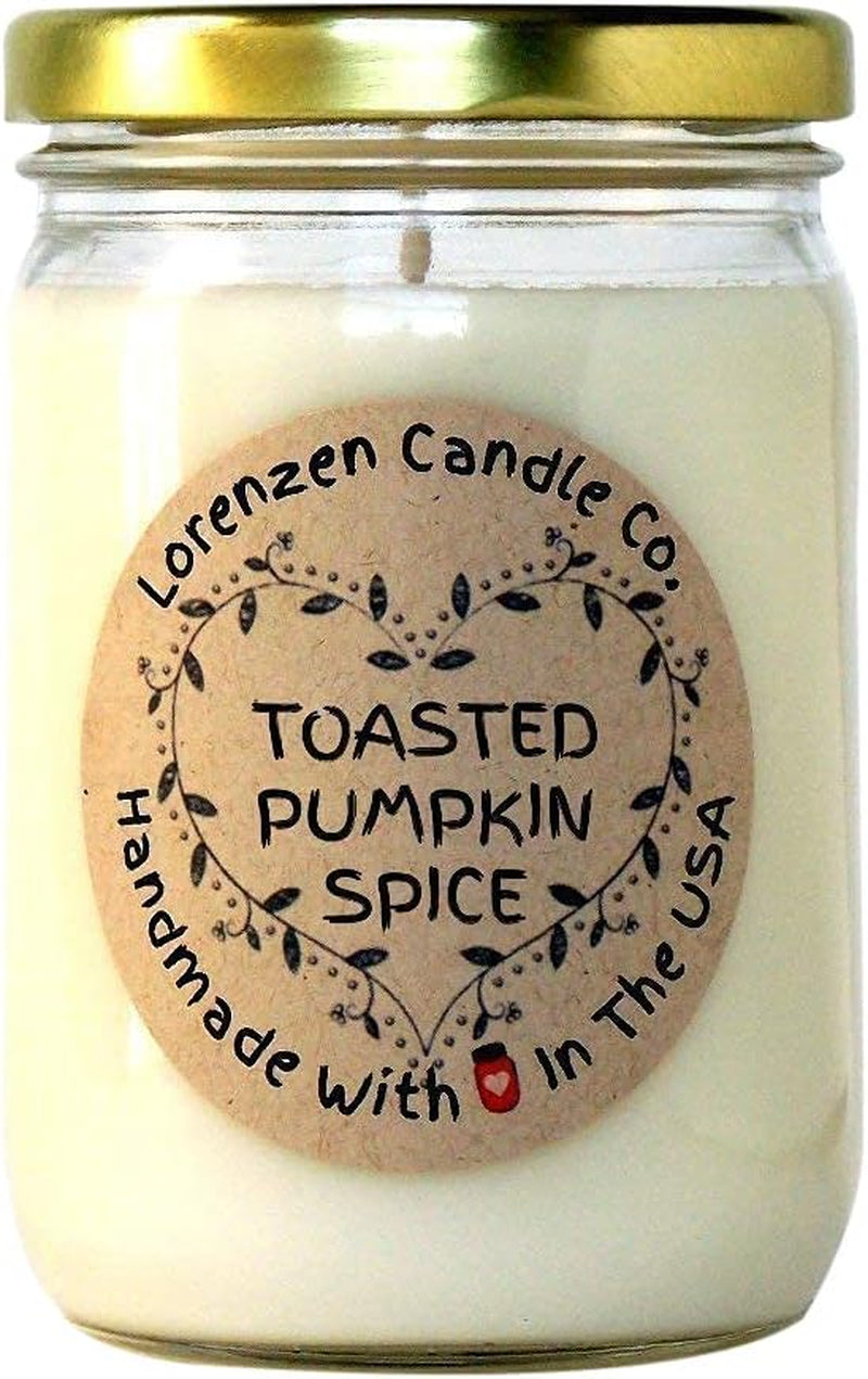Toasted Pumpkin Spice Soy Candle, 12Oz | Handmade in the USA with 100% Soy Wax