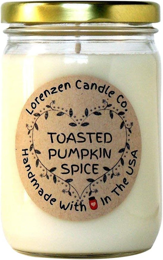 Toasted Pumpkin Spice Soy Candle, 12Oz | Handmade in the USA with 100% Soy Wax