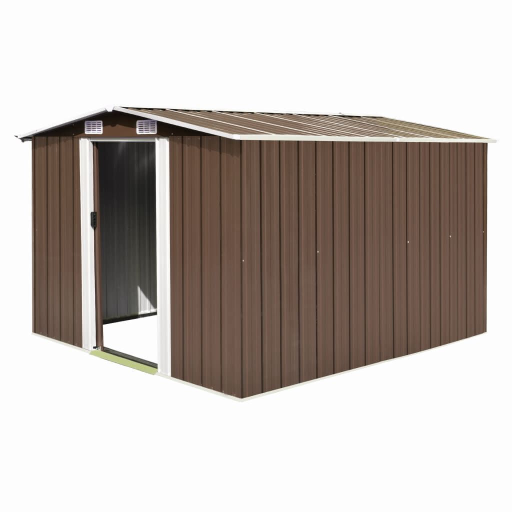 Garden Shed Gray Galvanized Steel 101.2 X 154.3 X 71.3 In