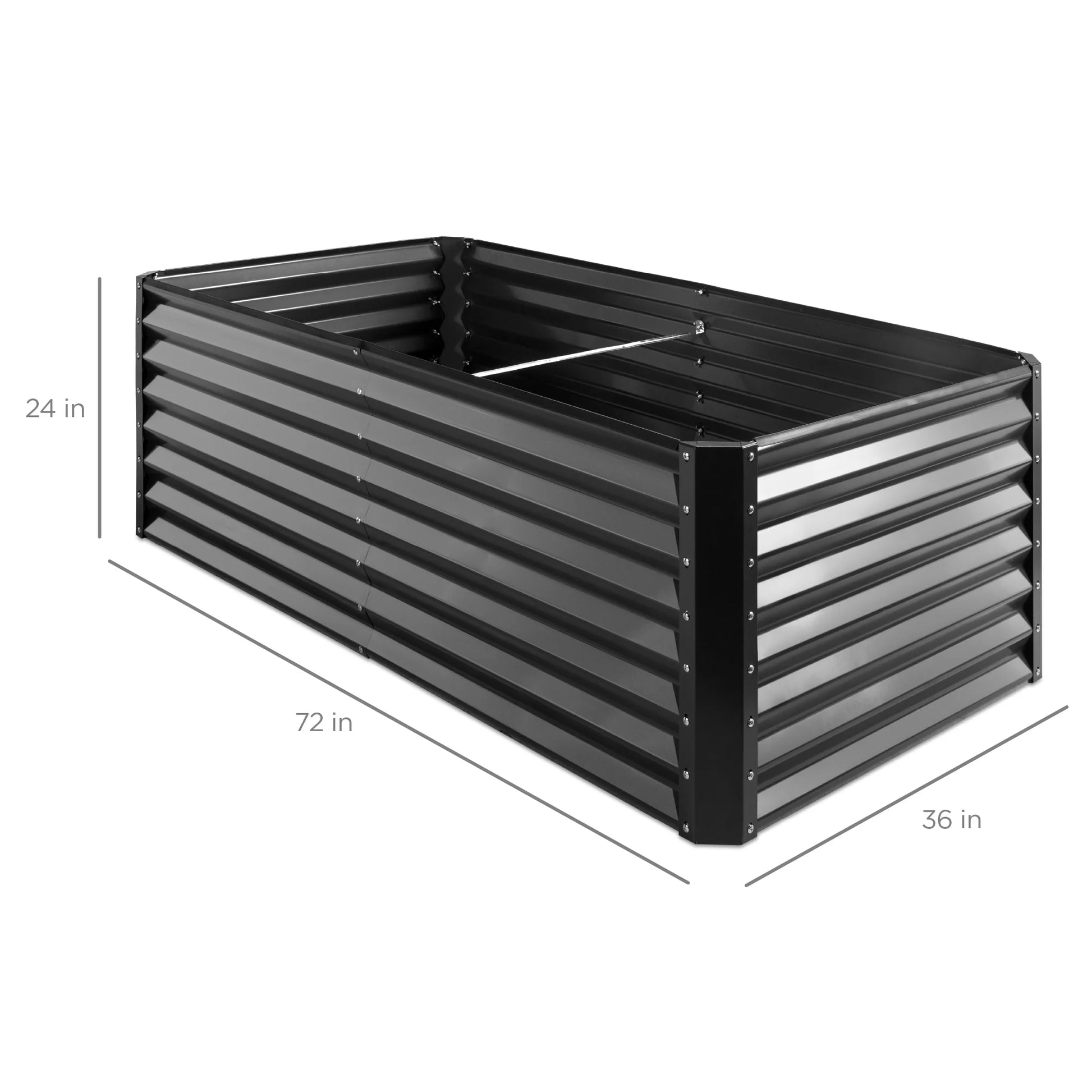 6X3X2Ft Outdoor Metal Raised Garden Bed, Planter Box for Vegetables, Flowers, Herbs - Gray