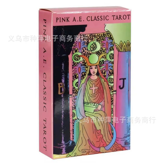 Pink Classic Tarot Decks Divination Personal Use Tarot Deck Full English Version Oracles Deck for Girl Board Game