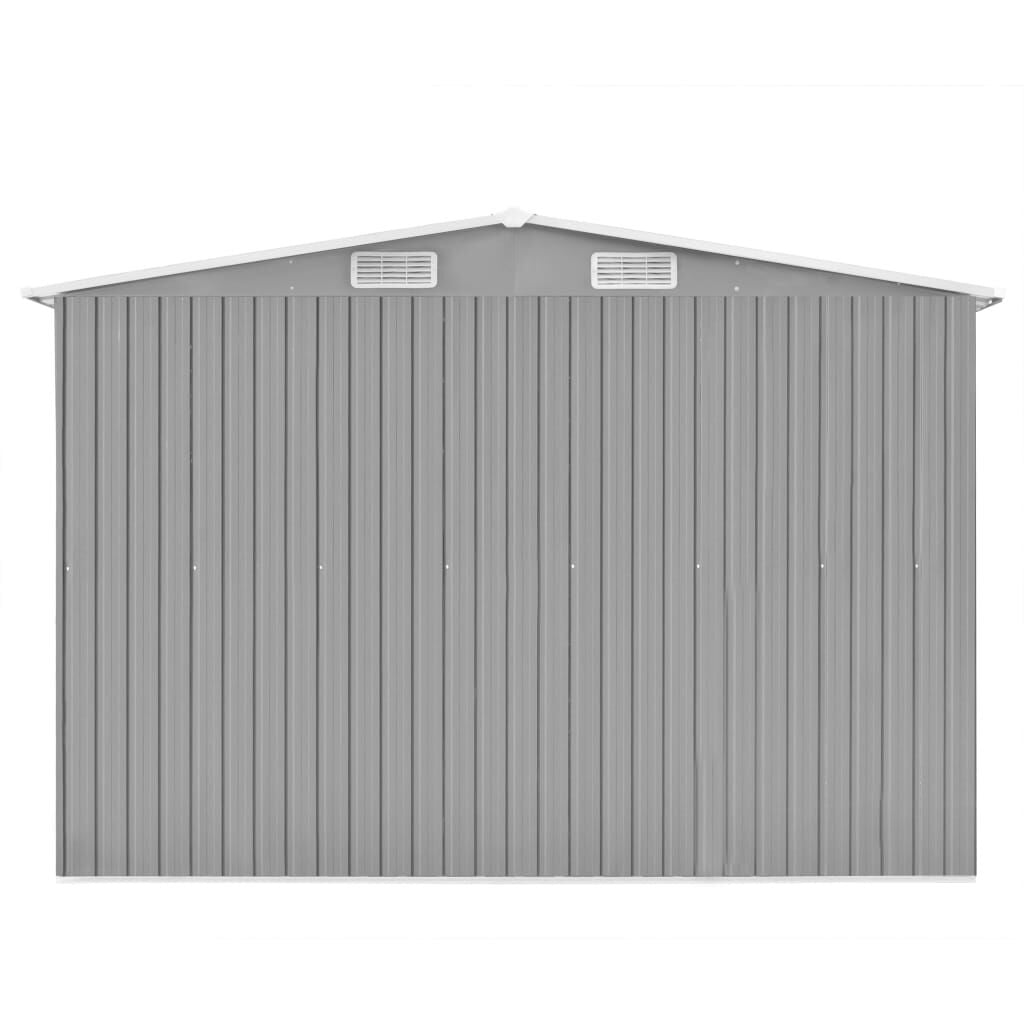 Garden Shed Gray Galvanized Steel 101.2 X 154.3 X 71.3 In