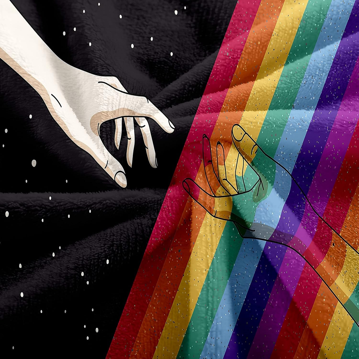 Rainbow Flag Throw Blanket Galaxy Blanket Flag Flannel Fleece Throws Rainbow Blanket Soft Fuzzy Lightweight Blanket for Sofa Bedroom Couch (Throw(50"X60"), Rainbow)