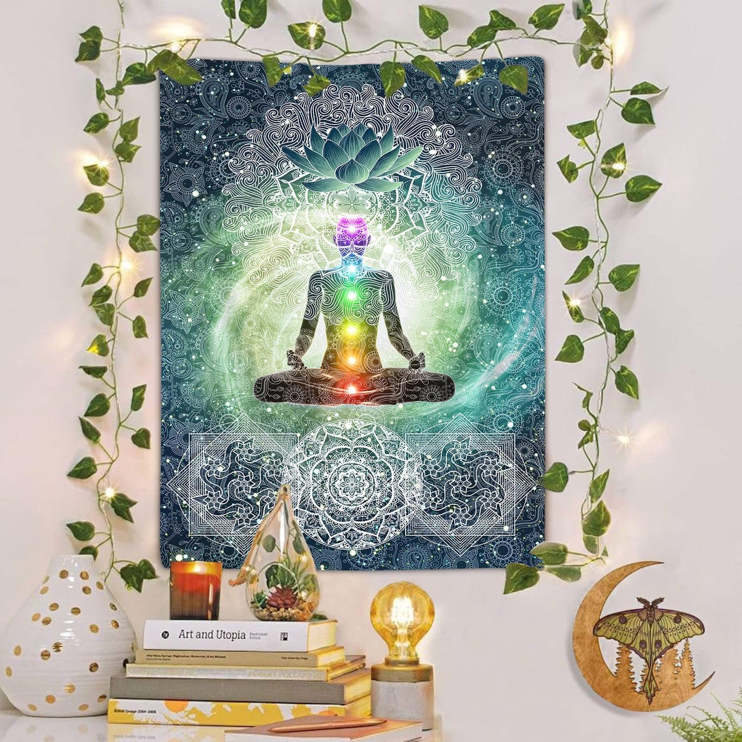 Chakra Tapestry Wall Hanging for Yoga Meditation and Home Decor (40W X 60H)