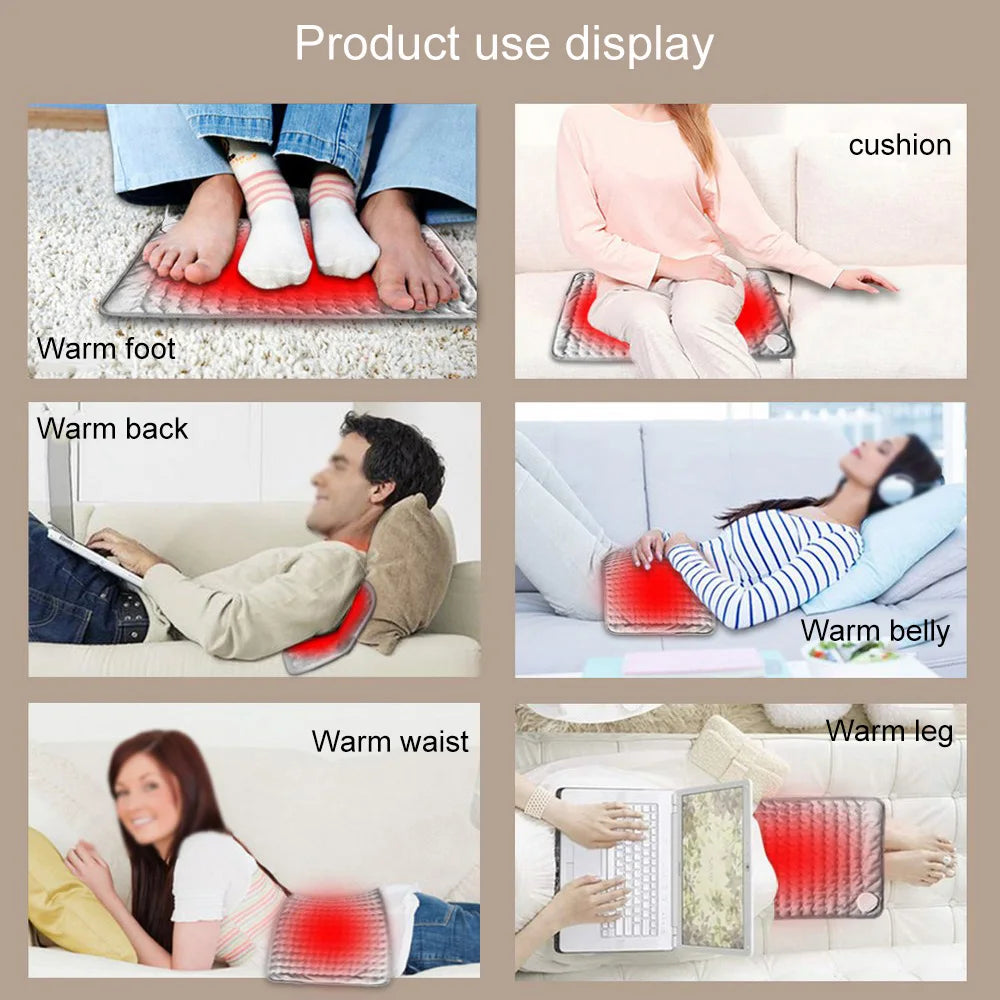 110V-240V Electric Heating Pad Blanket Timer Physiotherapy Heating Pad for Shoulder Neck Back Spine Leg Pain Relief Winter Warm