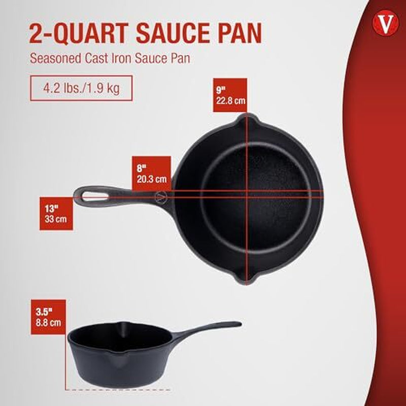 Cast Iron Saucepan, Cast Iron Melting Pot, Made in Colombia, 2QT