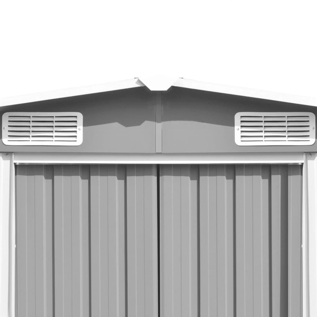 Garden Shed Gray Galvanized Steel 101.2 X 154.3 X 71.3 In